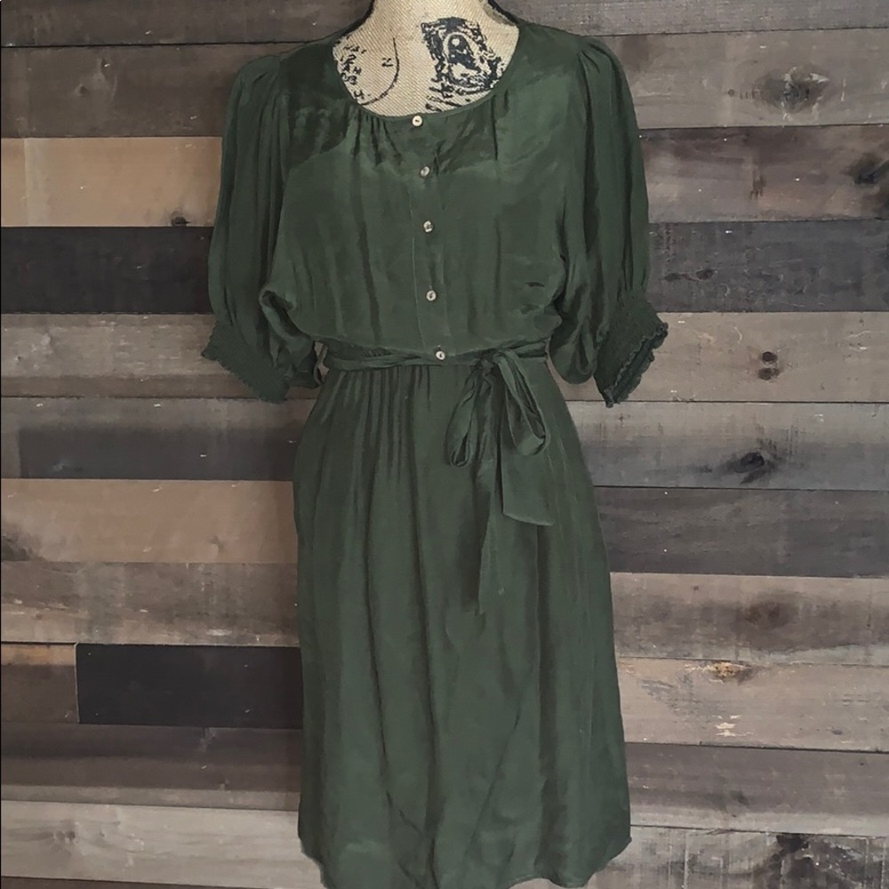 olive green Boho dress